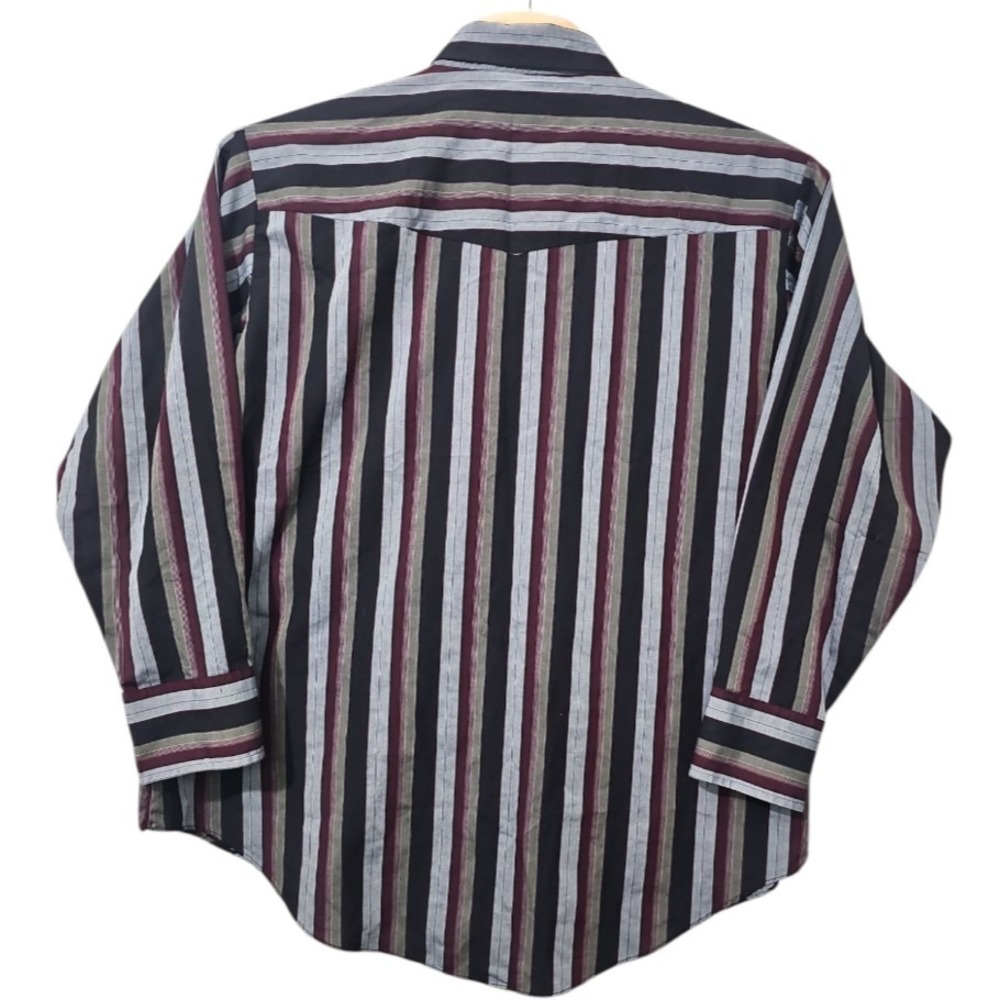 ELY Cattleman‎ Mens X XL 2XL Striped Pearl Snap Long Sleeve Shirt - Picture 3 of 7